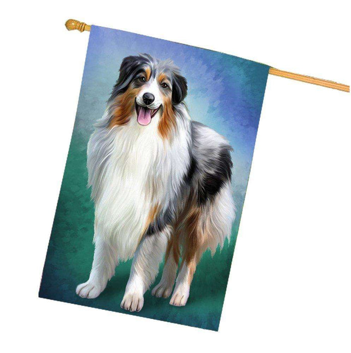 Australian Shepherd Dog House Flag