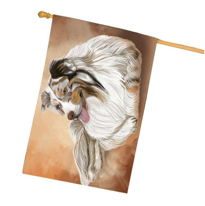 Australian Shepherd Dog House Flag