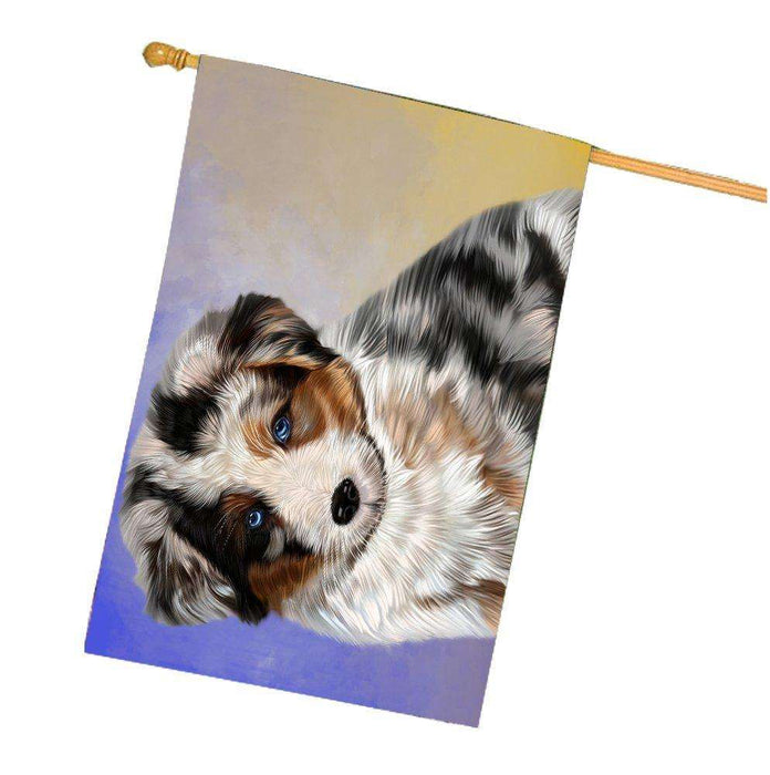 Australian Shepherd Dog House Flag