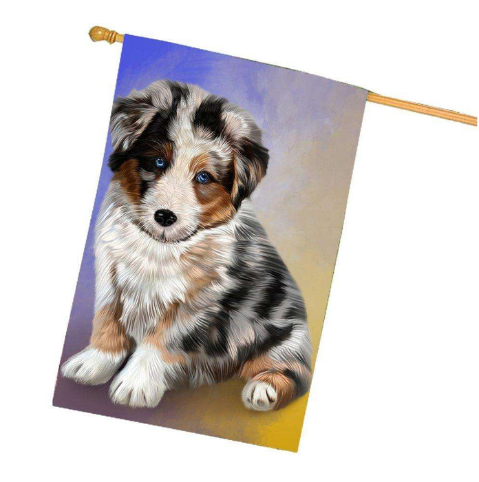 Australian Shepherd Dog House Flag