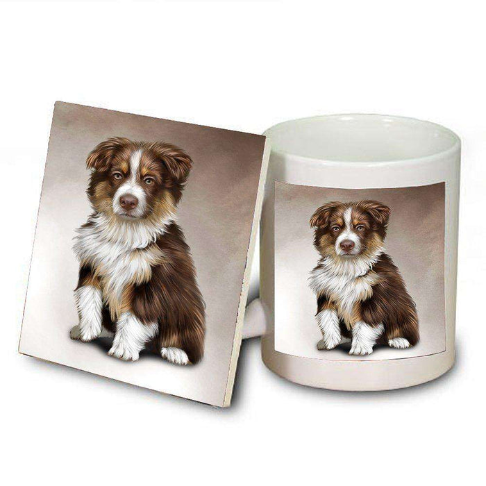 Australian Shepherd Dog Mug and Coaster Set
