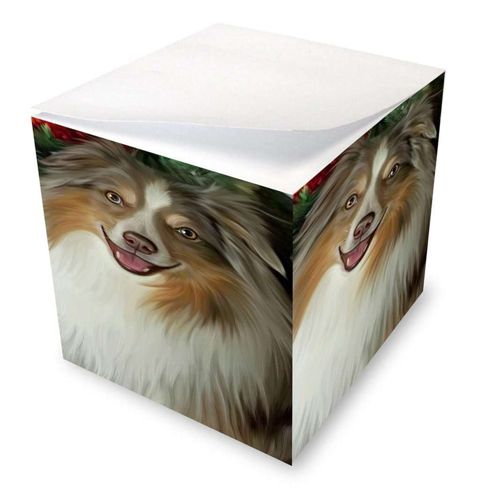 Australian Shepherd Dog Note Cube