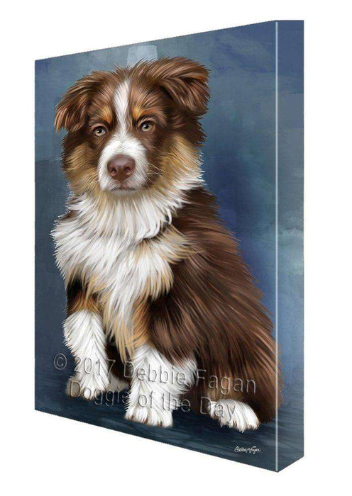 Australian Shepherd Dog Painting Printed on Canvas Wall Art Signed