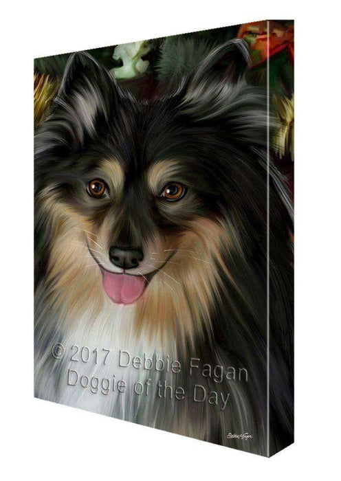 Australian Shepherd Dog Painting Printed on Canvas Wall Art Signed