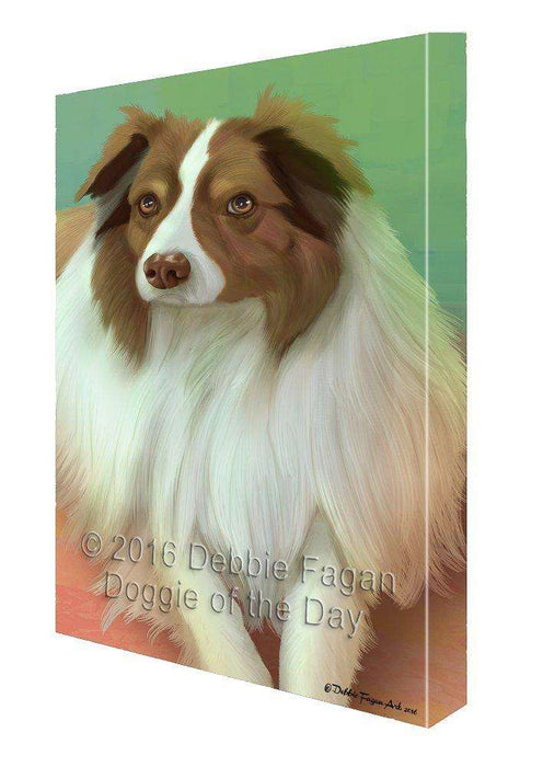 Australian Shepherd Dog Painting Printed on Canvas Wall Art