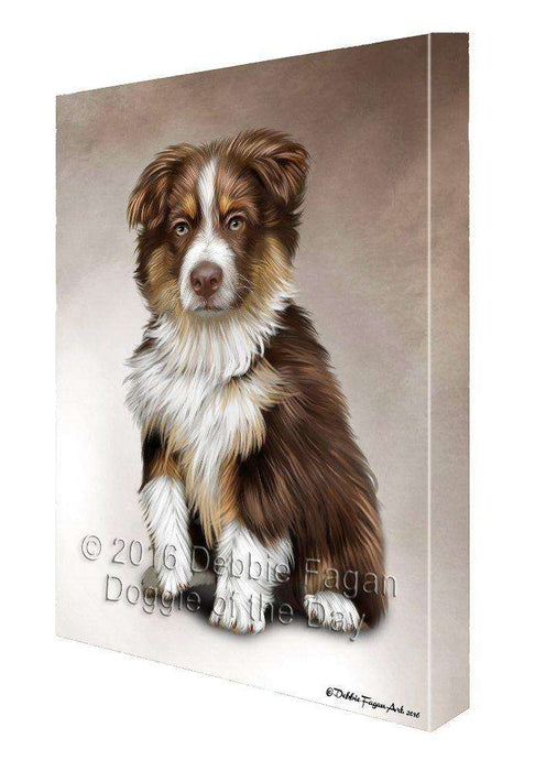 Australian Shepherd Dog Painting Printed on Canvas Wall Art