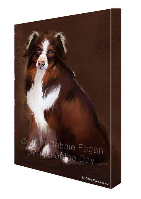 Australian Shepherd Dog Painting Printed on Canvas Wall Art