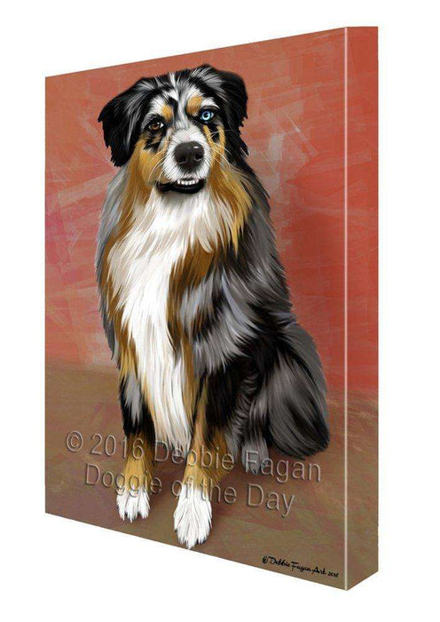 Australian Shepherd Dog Painting Printed on Canvas Wall Art