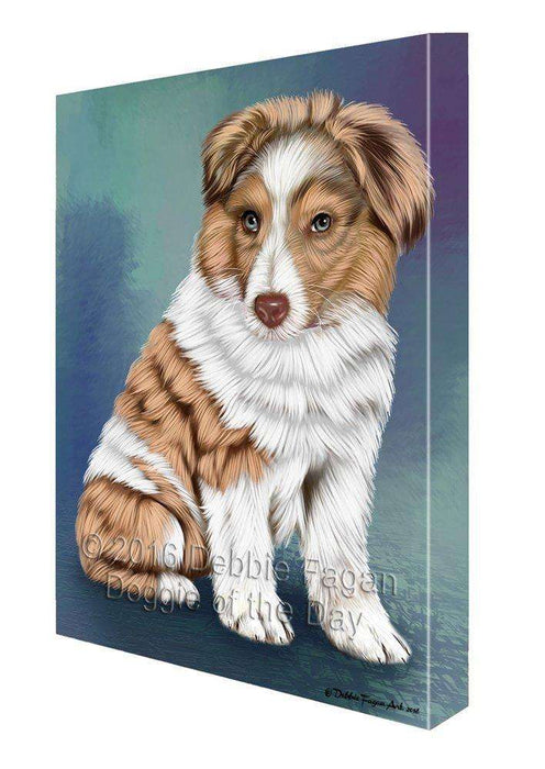 Australian Shepherd Dog Painting Printed on Canvas Wall Art