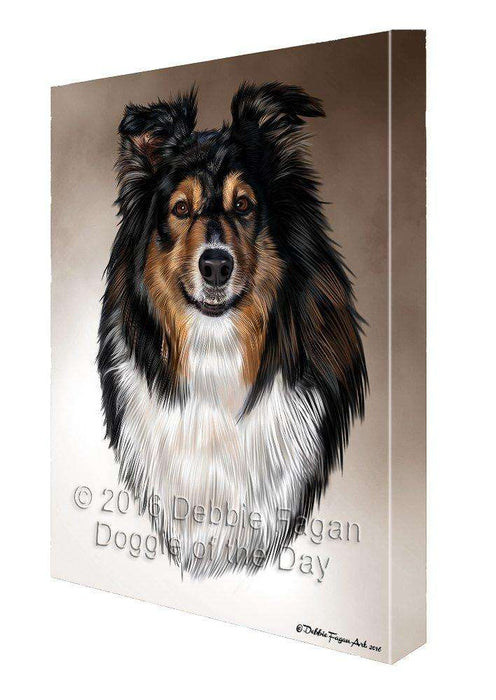 Australian Shepherd Dog Painting Printed on Canvas Wall Art