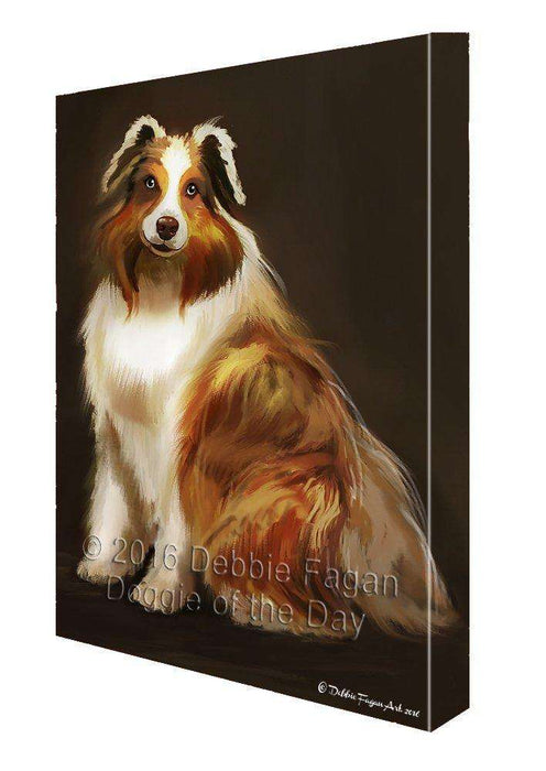 Australian Shepherd Dog Painting Printed on Canvas Wall Art