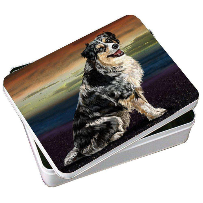 Australian Shepherd Dog Photo Storage Tin