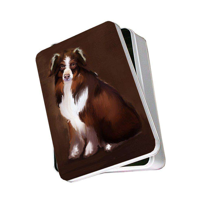 Australian Shepherd Dog Photo Storage Tin