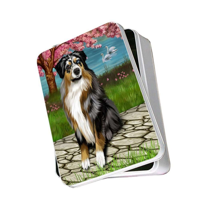 Australian Shepherd Dog Photo Storage Tin