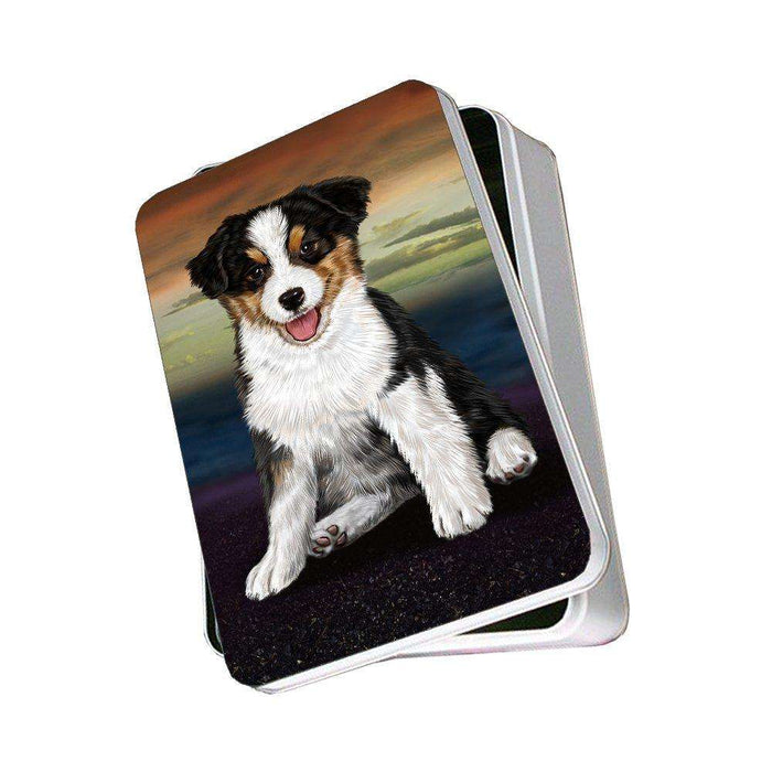 Australian Shepherd Dog Photo Storage Tin