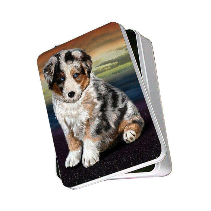 Australian Shepherd Dog Photo Storage Tin