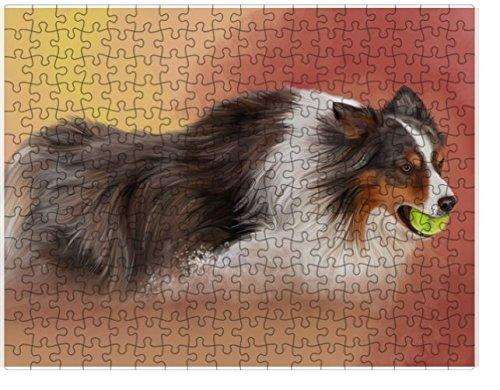 Australian Shepherd Dog Puzzle with Photo Tin