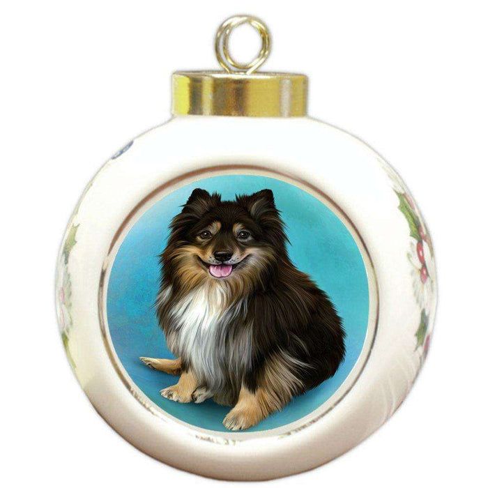 Australian Shepherd Dog Round Ball Christmas Ornament RBPOR48472