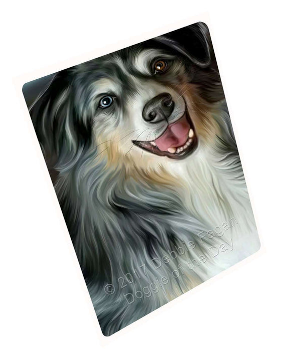 Australian Shepherd Dog Tempered Cutting Board