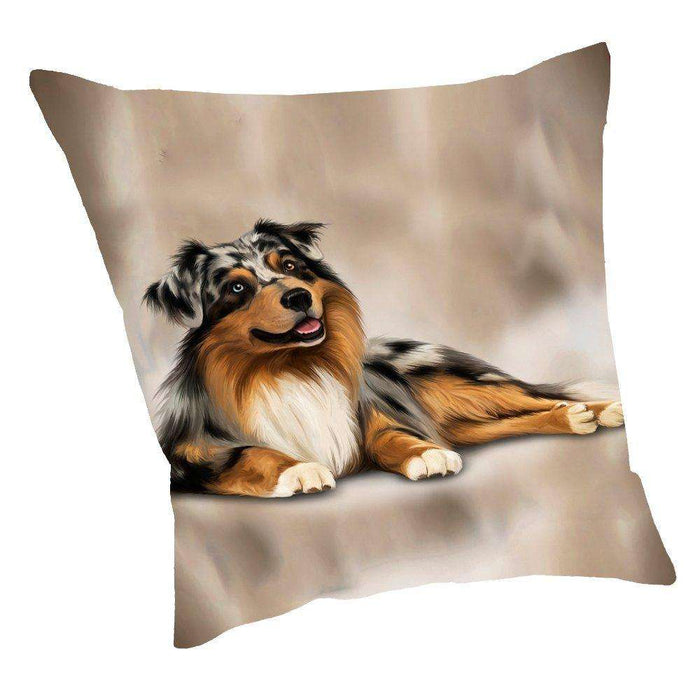 Australian Shepherd Dog Throw Pillow D001