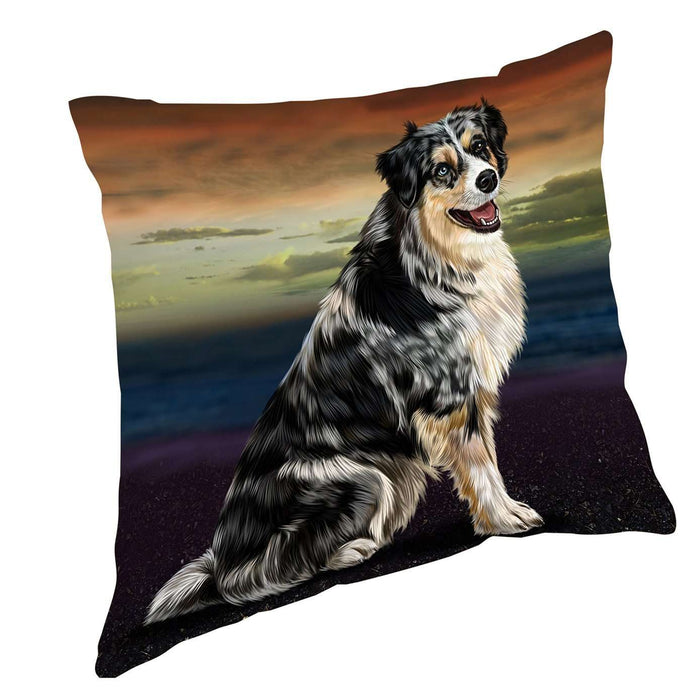 Australian Shepherd Dog Throw Pillow