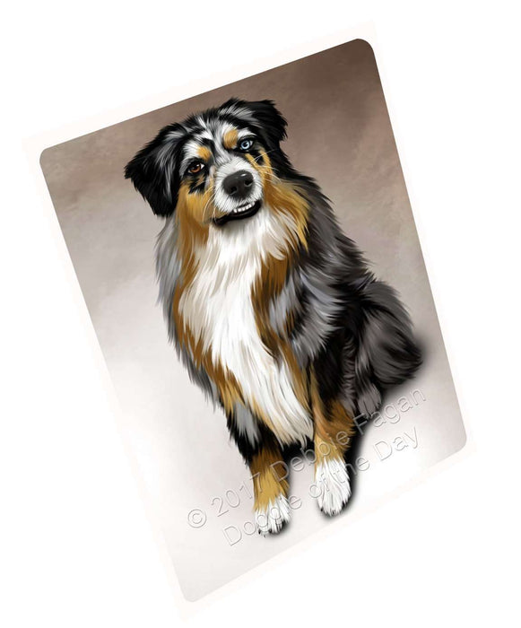 Australian Shepherd Gray Adult Dog Art Portrait Print Woven Throw Sherpa Plush Fleece Blanket