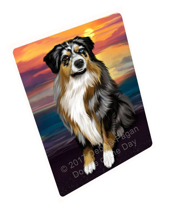 Australian Shepherd Gray Adult Dog Art Portrait Print Woven Throw Sherpa Plush Fleece Blanket