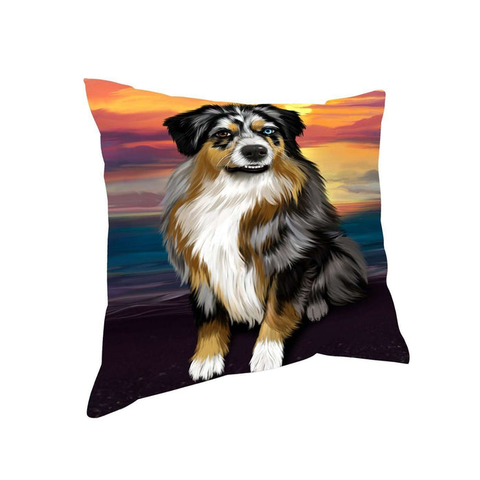 Australian Shepherd Gray Adult Dog Throw Pillow