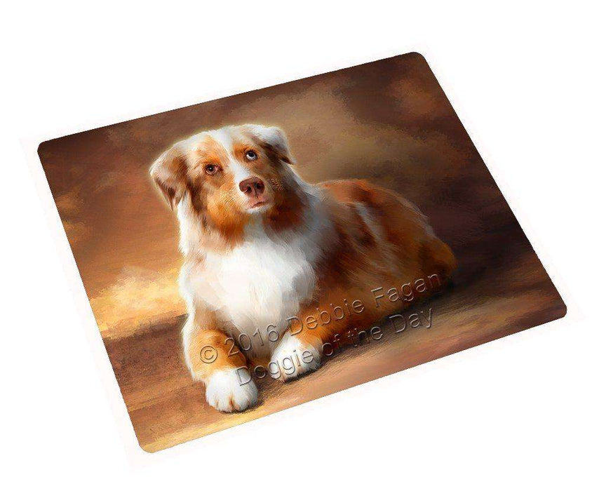 Australian Shepherd Red Merle Dog Art Portrait Print Woven Throw Sherpa Plush Fleece Blanket