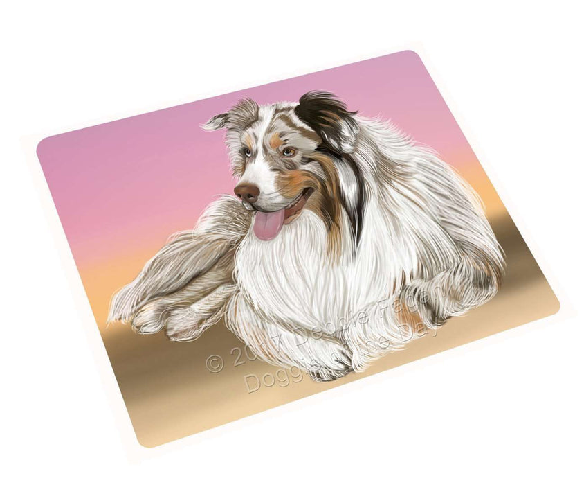 Australian Shepherd Red Merle Dog Art Portrait Print Woven Throw Sherpa Plush Fleece Blanket