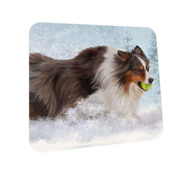 Australian Shepherd Red Merle Dog Coasters Set of 4