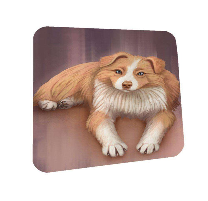 Australian Shepherd Red Merle Dog Coasters Set of 4