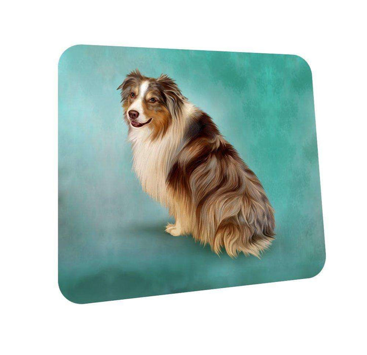 Australian Shepherd Red Merle Dog Coasters Set of 4