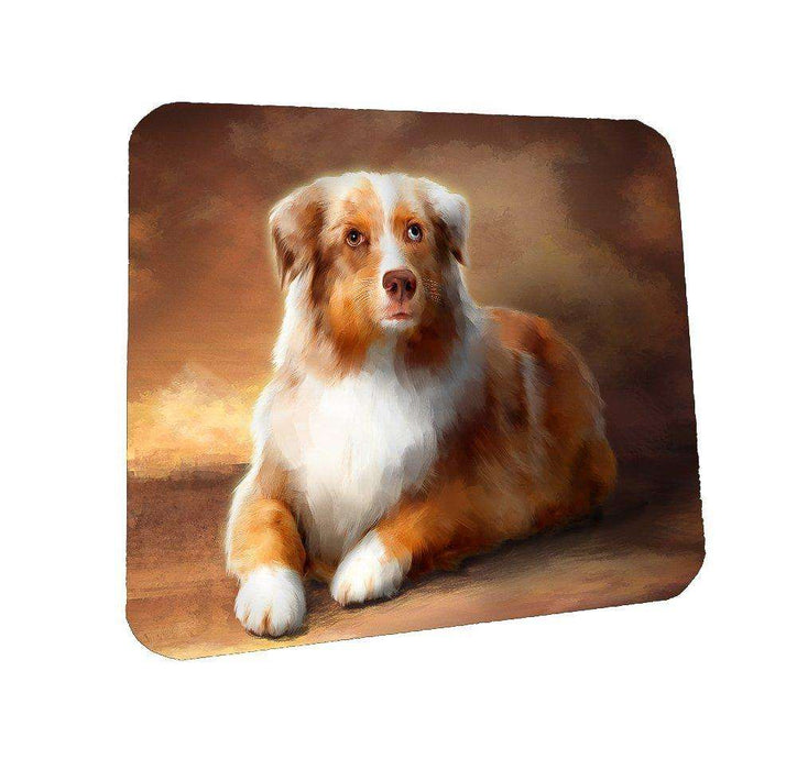 Australian Shepherd Red Merle Dog Coasters Set of 4