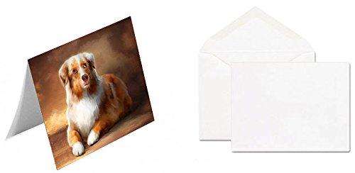 Australian Shepherd Red Merle Dog Handmade Artwork Assorted Pets Greeting Cards and Note Cards with Envelopes for All Occasions and Holiday Seasons