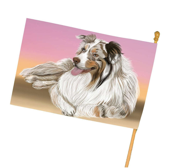 Australian Shepherd Red Merle Dog House Flag