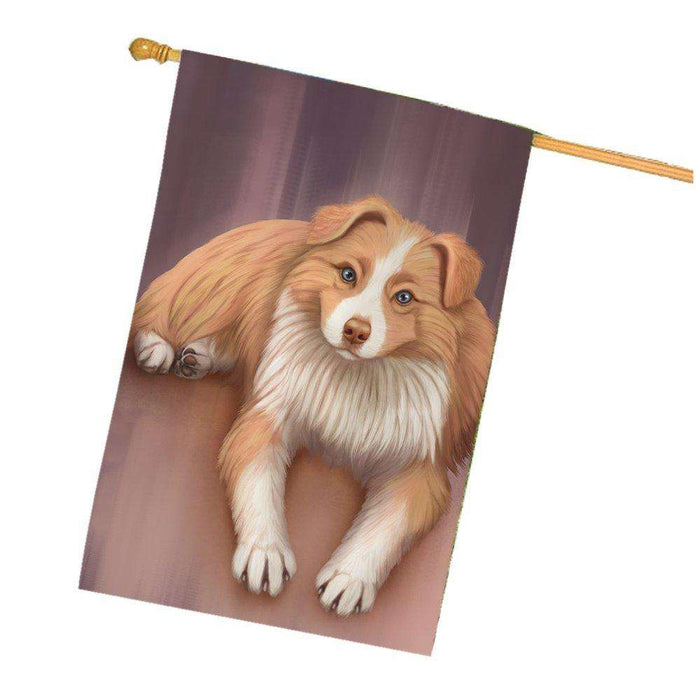 Australian Shepherd Red Merle Dog House Flag