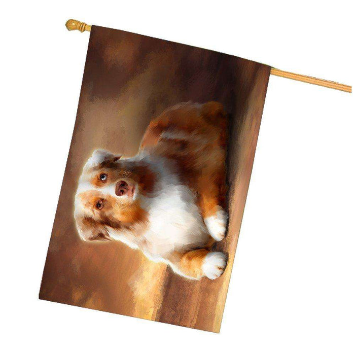 Australian Shepherd Red Merle Dog House Flag