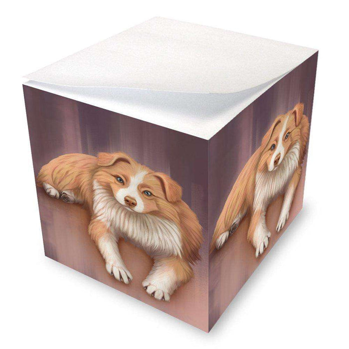 Australian Shepherd Red Merle Dog Note Cube