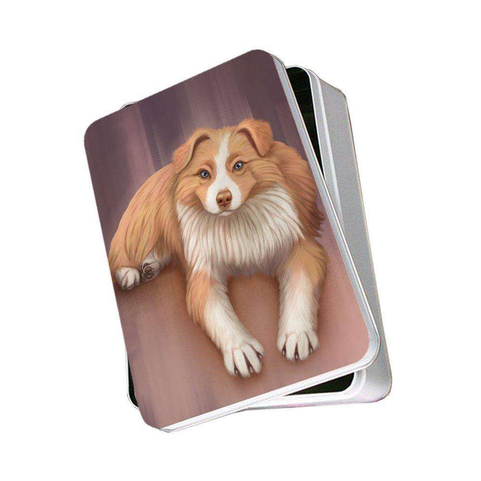 Australian Shepherd Red Merle Dog Photo Tin