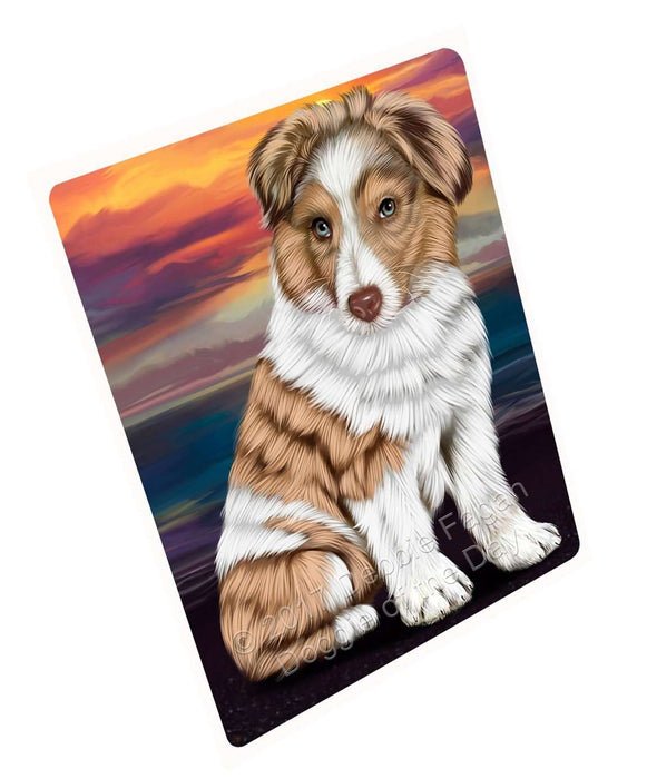 Australian Shepherd Red Merle Dog Tempered Cutting Board