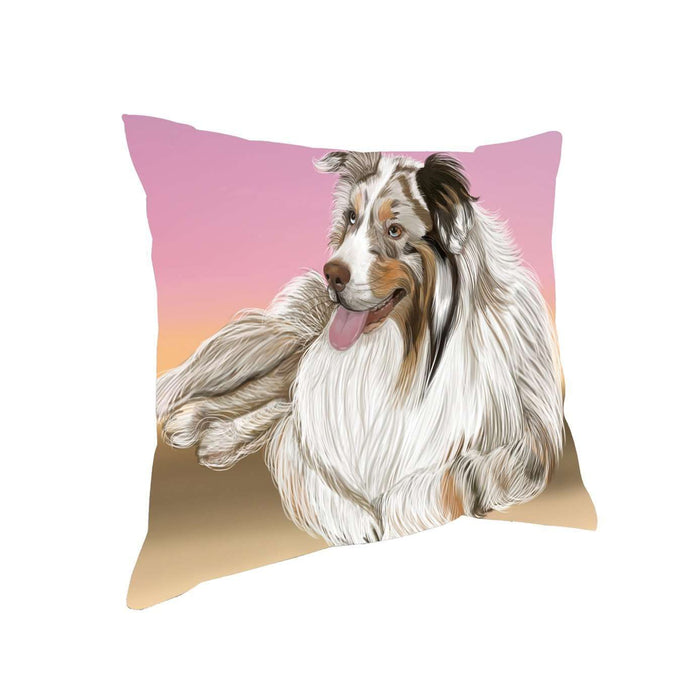 Australian Shepherd Red Merle Dog Throw Pillow