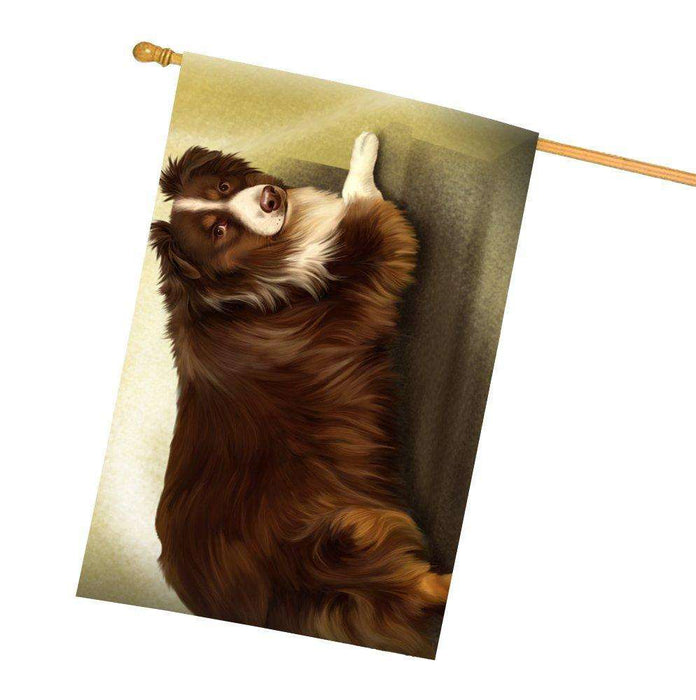 Australian Shepherd Red Tri Dog All Weather House Flag