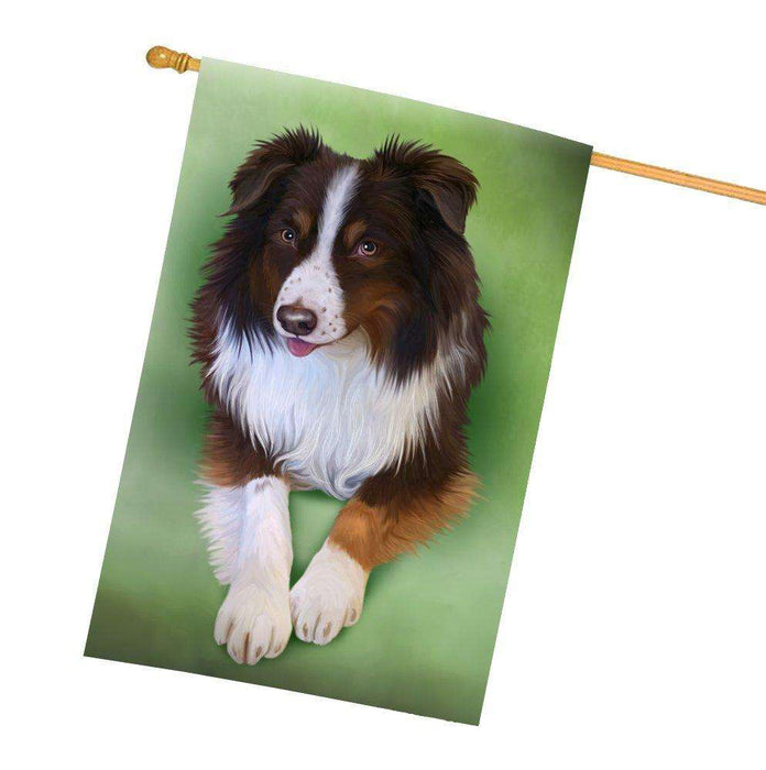 Australian Shepherd Red Tri Dog All Weather House Flag