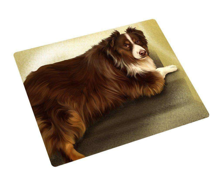 Australian Shepherd Red Tri Dog Art Portrait Print Woven Throw Sherpa Plush Fleece Blanket