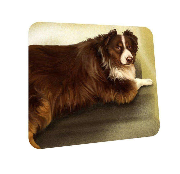 Australian Shepherd Red Tri Dog Coasters Set of 4