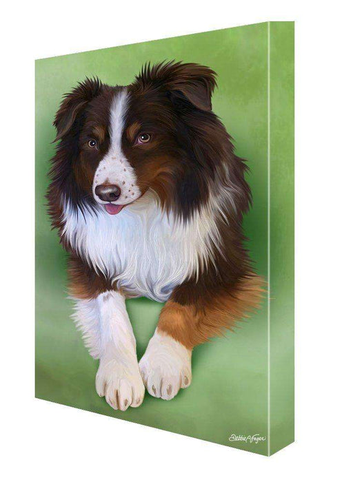 Australian Shepherd Red Tri Dog Painting Printed on Canvas Wall Art Signed