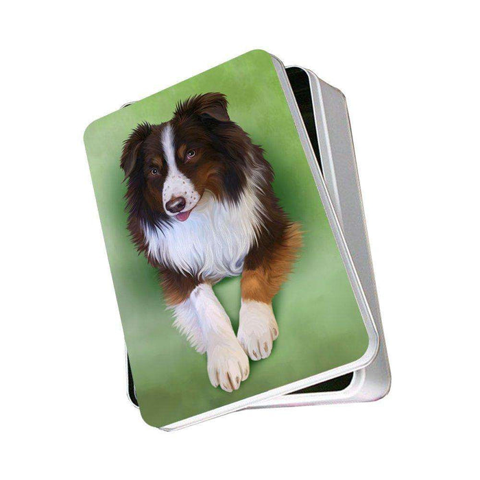 Australian Shepherd Red Tri Dog Photo Storage Tin