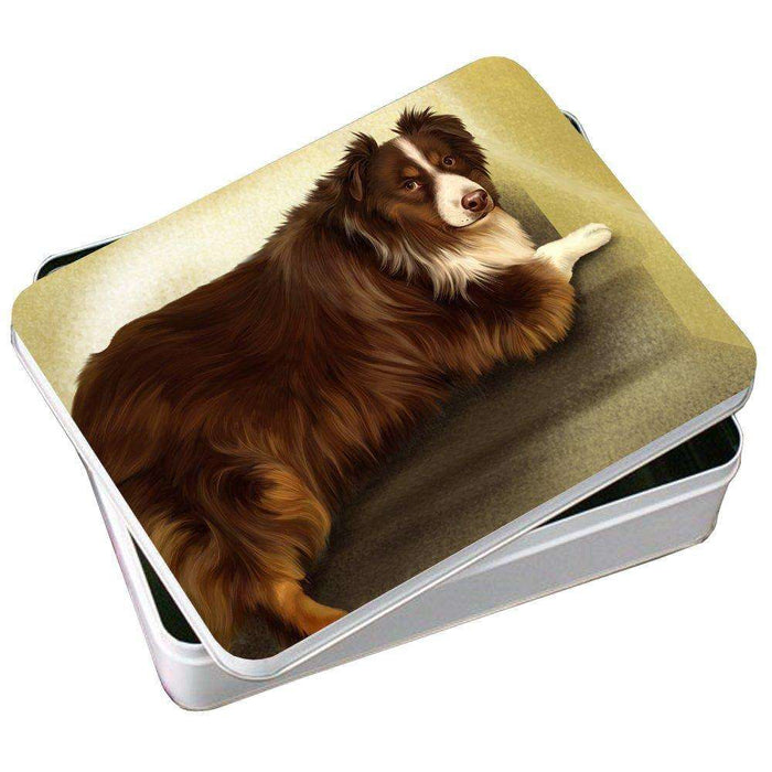 Australian Shepherd Red Tri Dog Photo Storage Tin