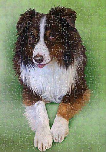 Australian Shepherd Red Tri Dog Puzzle with Photo Tin